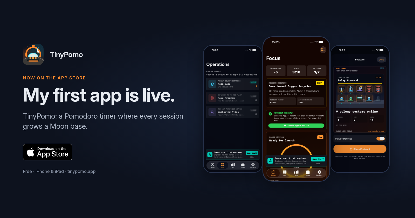 TinyPomo is live: my first app on the App Store